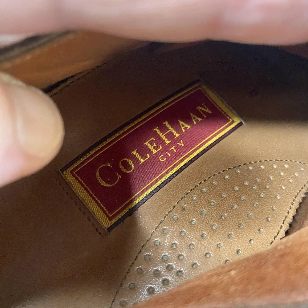 Cole Haan City Shoes Mens Size 12 D Brown Leather Monk Strap Loafers Dress